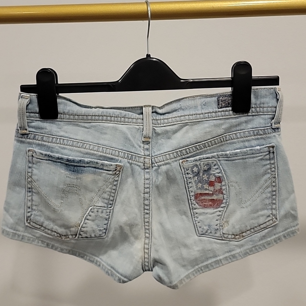 Citizens of Humanity Peace sign shorts: 4th of July